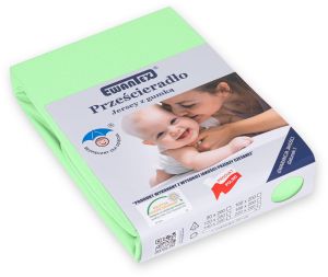 zielone jabłuszko PRZEŚCIERADŁO JERSEY Z GUMKĄ