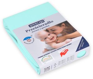 miętowe PRZEŚCIERADŁO JERSEY Z GUMKĄ