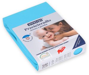 turkusowe PRZEŚCIERADŁO JERSEY Z GUMKĄ