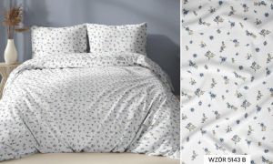 niebieskie kwiatuszki pościel bawełniana PREMIUM POLSKA 160x200 5143B