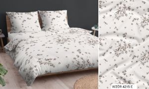 beżowe kwiaty pościel bawełniana PREMIUM POLSKA 160x200 4215E