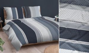 granatowa pościel z satyny bawełnianej 140x200 2422B