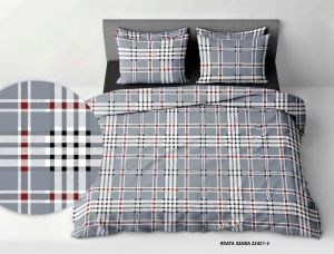 krata szara pościel bawełniana PREMIUM POLSKA