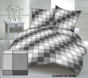 szare domino 3D pościel bawełniana PREMIUM POLSKA 160x200