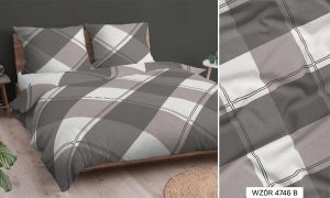 brązowa krata pościel bawełniana PREMIUM POLSKA 160x200 4746B