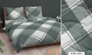 zielona krata pościel bawełniana PREMIUM POLSKA 160x200 4746C