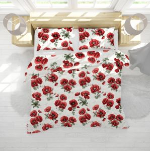 czerwone maki pościel bawełniana 220x200 PREMIUM POLSKA
