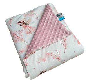 wróżki różowe kocyk minky 75x100