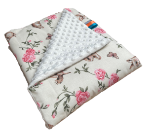 zajączki kremowe kocyk minky 75x100