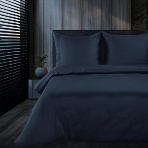 granatowa pościel z makosatyny elegante EVA MINGE EUROFIRANY PREMIUM
