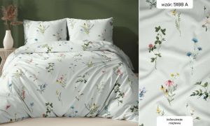 miętowe kwiaty pościel z satyny bawełnianej 5188A