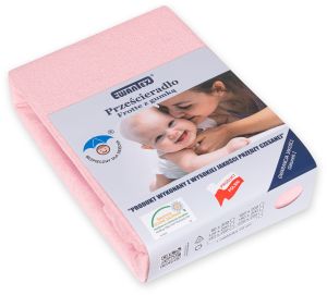 różowe PRZEŚCIERADŁO FROTTE Z GUMKĄ 