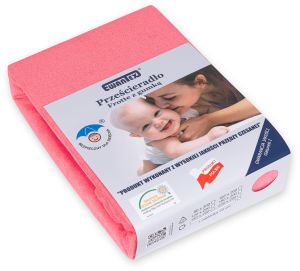 malinowe PRZEŚCIERADŁO FROTTE Z GUMKĄ