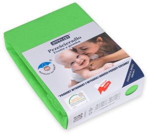 zielone PRZEŚCIERADŁO FROTTE Z GUMKĄ