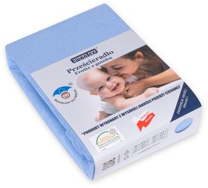 niebieskie PRZEŚCIERADŁO FROTTE Z GUMKĄ