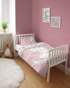 dwustronna pościel bawełniana maya moo 100x135 + 40x60 do łóżeczka 5136B