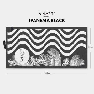 czarny IPANEMA BLACK bambusowy ręcznik smart towel 75x150 TEXPOL