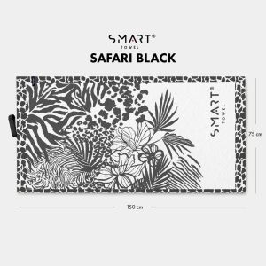 czarny SAFARI BLACK bambusowy ręcznik smart towel 75x150 TEXPOL