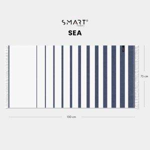 granatowy bambusowy ręcznik SEA z frędzlami smart towel 75x150 TEXPOL