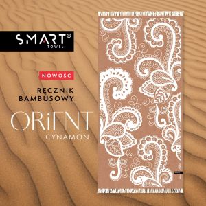 cynamonowy bambusowy ręcznik orient z frędzlami smart towel 75x150 TEXPOL