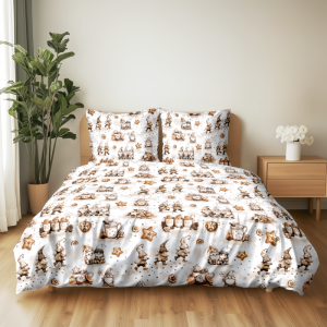 gnomy i pierniki pościel bawełniana świąteczna 160x200 