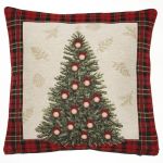 choinka z kratką poszewka dekoracyjna gobelin 45x45 IRYS