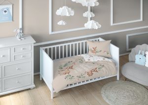 leśne skarby dwustronna pościel bawełniana maya moo 100x135 + 40x60 do łóżeczka 5511A