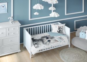 kotek psotek dwustronna pościel bawełniana maya moo 100x135 + 40x60 do łóżeczka 5518A