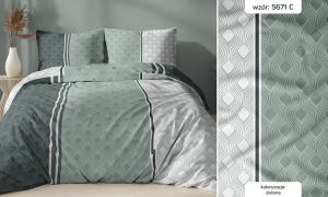 zielona pościel flanelowa geometryczna polska 100% BAWEŁNA 5671C