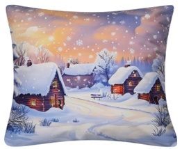 zimowy domek poszewka świąteczna 982 42x42 MESA
