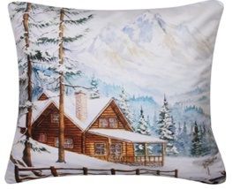 zimowy domek poszewka świąteczna 985 42x42 MESA