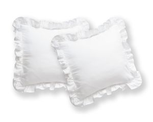 białe poszewki z falbanką bawełniane 40x40 DETEXPOL