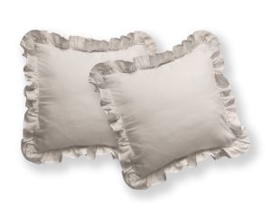 beżowe poszewki z falbanką bawełniane 40x40 DETEXPOL