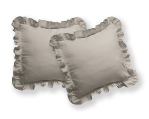 taupe poszewki z falbanką bawełniane 40x40 DETEXPOL