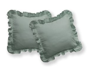 miętowe poszewki z falbanką bawełniane 40x40 DETEXPOL