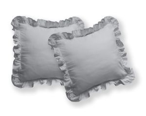 jasnoszare poszewki z falbanką bawełniane 40x40 DETEXPOL