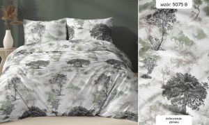 zielona pościel z satyny bawełnianej drzewa 5075B