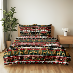 czarno złota pościel bawełniana świąteczna 160x200 