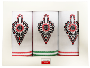 parzenica komplet ścierek haftowanych kuchennych 50x75