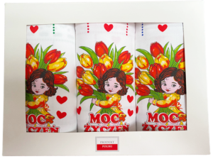 moc życzeń komplet białych ścierek kuchennych pudełko