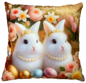 króliczki poszewka na wielkanoc drukowana z miękkiego weluru