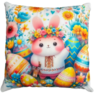 króliczek poszewka na wielkanoc drukowana z miękkiego weluru