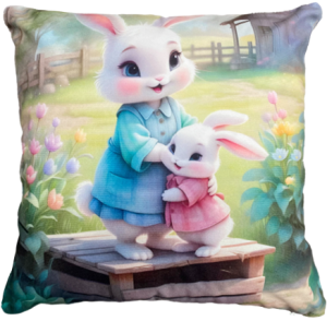 króliczki poszewka na wielkanoc drukowana z miękkiego weluru