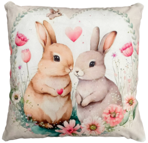 króliczki poszewka na wielkanoc drukowana z miękkiego weluru