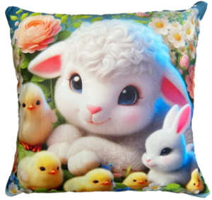 owieczka poszewka na wielkanoc drukowana z miękkiego weluru