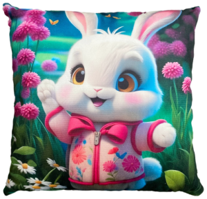 króliczek poszewka na wielkanoc drukowana z miękkiego weluru