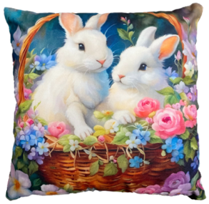 króliczki poszewka na wielkanoc drukowana z miękkiego weluru