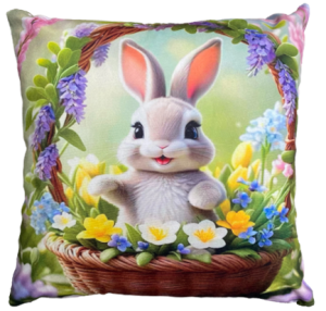 króliczek poszewka na wielkanoc drukowana z miękkiego weluru