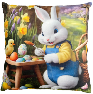 króliczek poszewka na wielkanoc drukowana z miękkiego weluru
