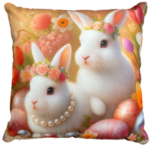 króliczki poszewka na wielkanoc drukowana z miękkiego weluru